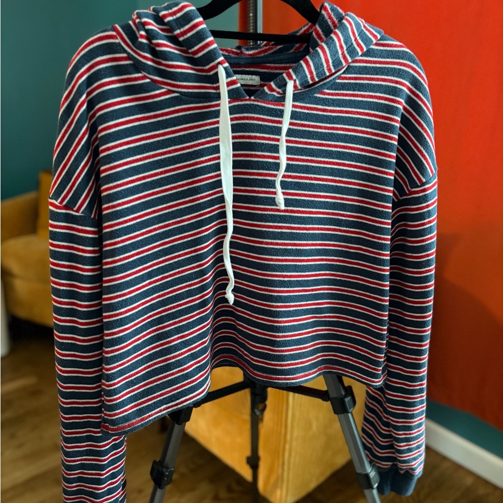 Striped Cropped Hoodie